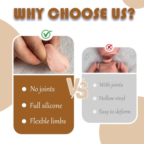 19.3in Full Silicone Not Vinyl Reborn lvory Baby Boy Dolls Lifelike Reborn Baby - Picture 5 of 6